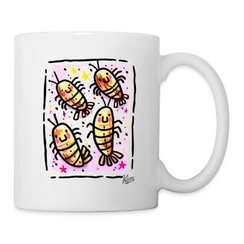 Leben im glücklichen Garnelen-Paradies - Tasse - Weiß - Rechts