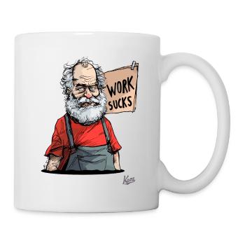 Old craftsman: Work sucks! - Mug - white - Right