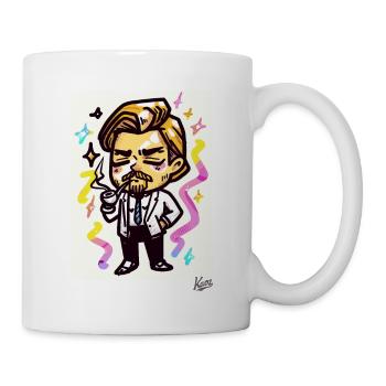 Kleiner Leonardo: Gentleman mit Pfeife - Tasse - Weiß - Rechts