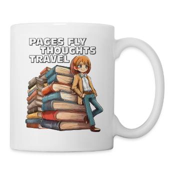 BOOKS PAGES FLY THOUGHTS TRAVEL - Mug - white - Right