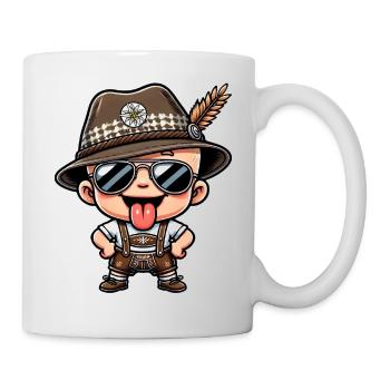Jungen Trachtenhemd Kinder Trachtenshirt Herren - Tasse - Weiß - Rechts