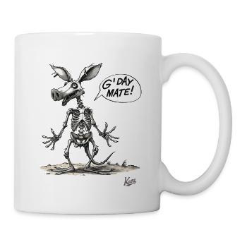 Australian Pig Kangaroo Skeleton: G'Day Mate - Mug - white - Right
