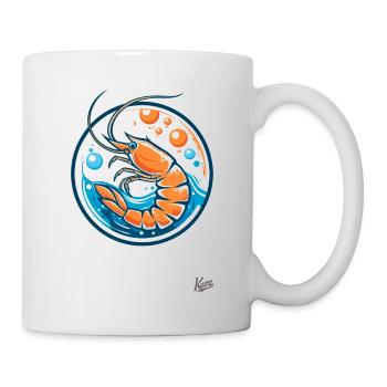 Ozeanwellen und Blubberblasen: Garnele mit Stil - Tasse - Weiß - Rechts