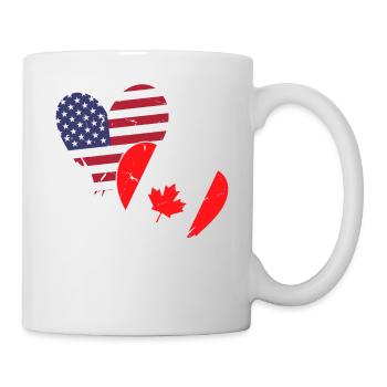 USA Canada Heart Country Flag American Canadian - Tasse - Weiß - Rechts