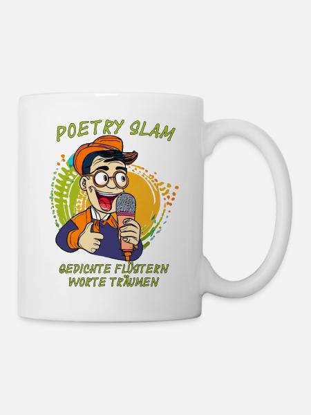 MAN MICROPHONE POETRY SLAM POEMS - Mug - white