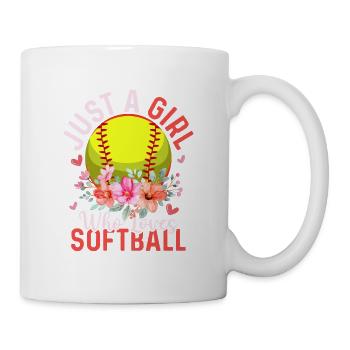 Just A Girl Who Loves Softball Baseball Team - Mug - white - Right