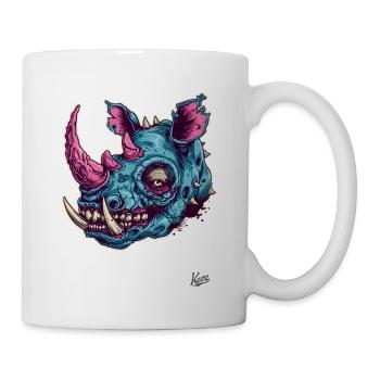 Silly Funny Zombie Rhino - Mug - white - Right