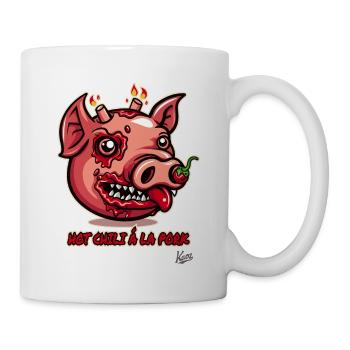 Porc chaud : avec du piment au nez - Mug blanc - blanc - Droite