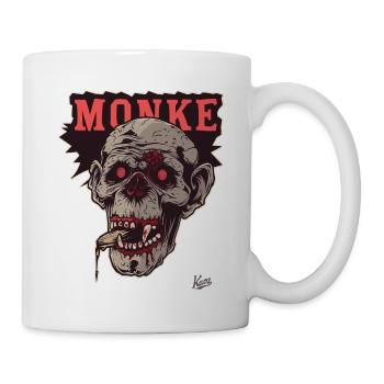 Singe zombie - Mug blanc - blanc - Droite