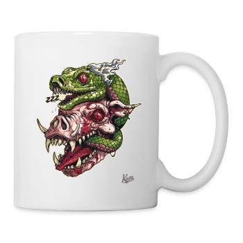Crâne de serpent à tête de cochon zombie - Mug blanc - blanc - Droite