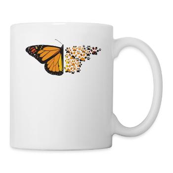 Butterfly Dog Paws Funny Animal Pawprints Lover - Mug - white - Right