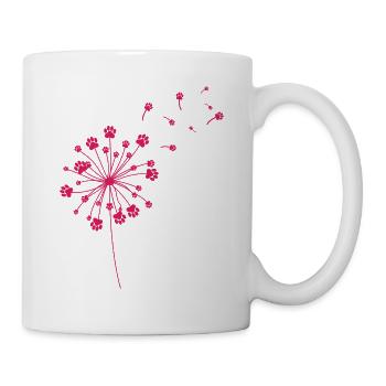 Dandelion Paw Funny Dog Animal Pawprint Puppy Day - Mug - white - Right