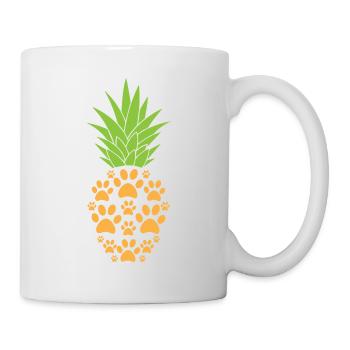 Patte de chien ananas drôle de fruit tropical animal jeu de mots - Mug blanc - blanc - Droite
