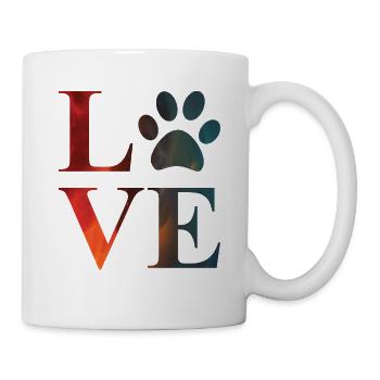 Love Paw Colorful Funny Dog Pawprint Animal Lover - Mug - white - Right