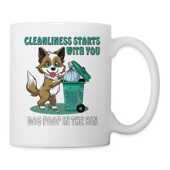 DOG WASTE BIN DOG POOP IN THE BIN - Mug - white - Right
