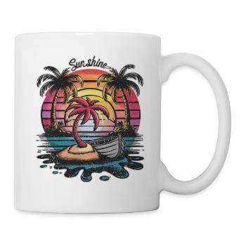 Sonnenschein - Sommer - Sonnenuntergang - Tasse - Weiß - Rechts