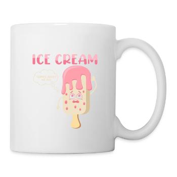 I Wonder If Ice Cream Thinks About Me Too Summer S - Tasse - Weiß - Rechts