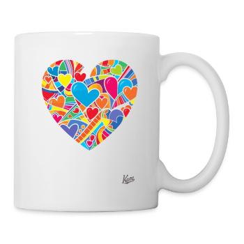 Hearts in the heart: Love to the power of ten - Mug - white - Right