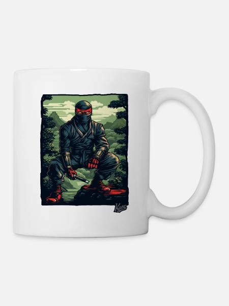 Schwarzer Natur Ninja - Tasse - Weiß