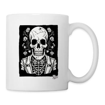 Crâne de squelette heureux Crâne - Mug blanc - blanc - Droite