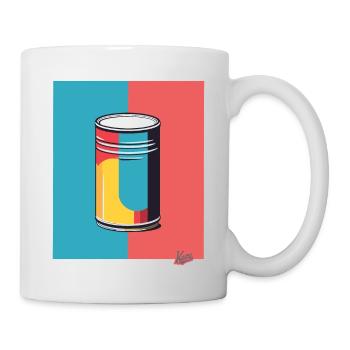 Pop Art und eine bunte Dose - Tasse - Weiß - Rechts