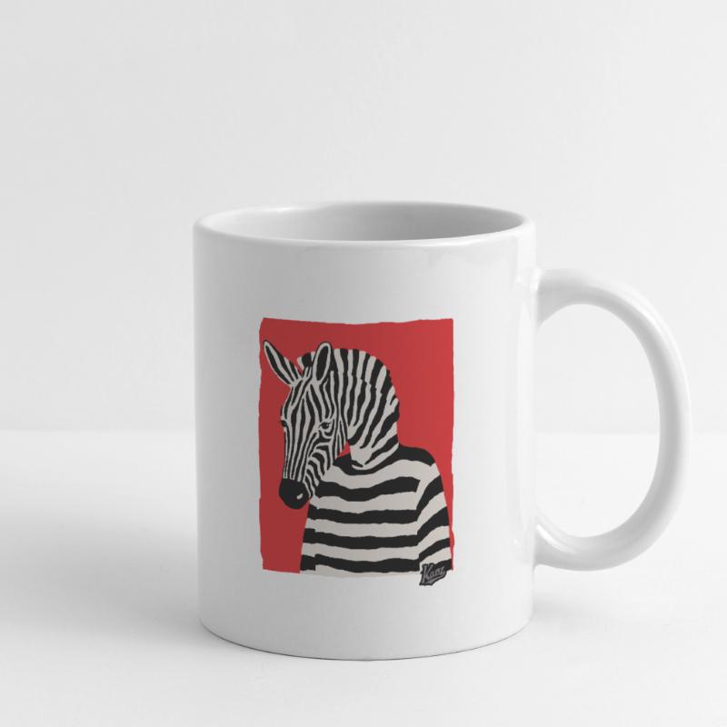 Cartoon Comic Kunst eines Zebra mit Pullover Tasse