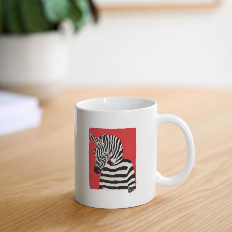 Cartoon Comic Kunst eines Zebra mit Pullover Tasse