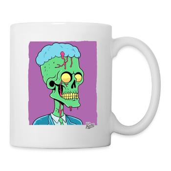 Grüner Zombie Punk Totenkopf Manager - Tasse - Weiß - Rechts