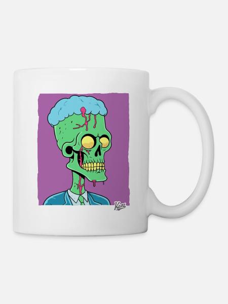 Green Zombie Punk Skull Manager - Mug blanc - blanc