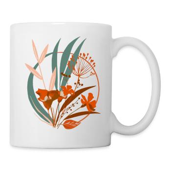 Abstract Floral Botanical Art - Vintage Boho Style - Mug - white - Right