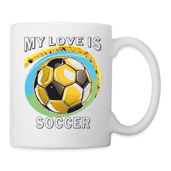 MY LOVE IS SOCCER - Tasse - Weiß - Rechts