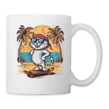 Skate Cat - Cute and Cool Kitten - Mug - white - Right