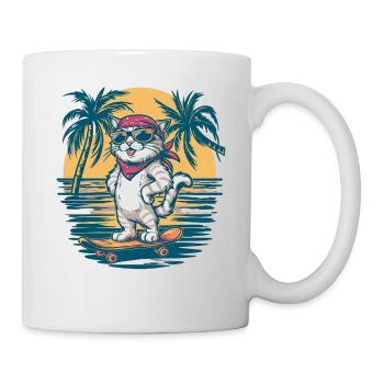 Skate Cat - Cute and Cool Kitten - Mug - white - Right