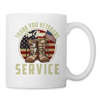 Thank You Veterans For Your Service Veterans Day - Tasse - Weiß - Rechts