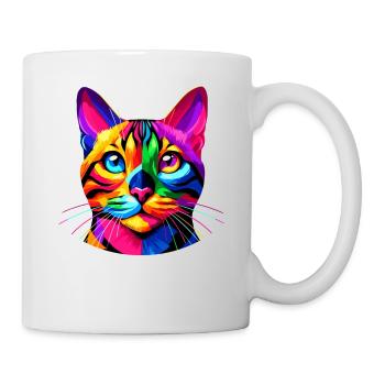 Chat Pop Art Coloré du Bengale - Mug blanc - blanc - Droite
