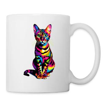 Chat Pop Art Coloré du Bengale - Mug blanc - blanc - Droite