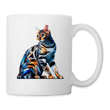 Polygon Art Bengal Cat - Mug - white - Right