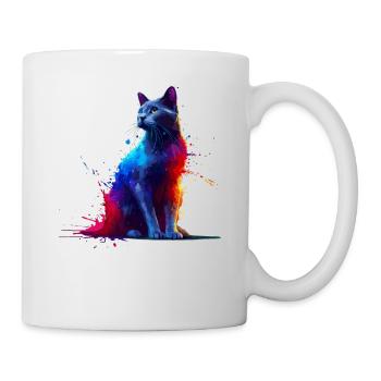 Éclaboussures colorées Bombay Cat - Mug blanc - blanc - Droite
