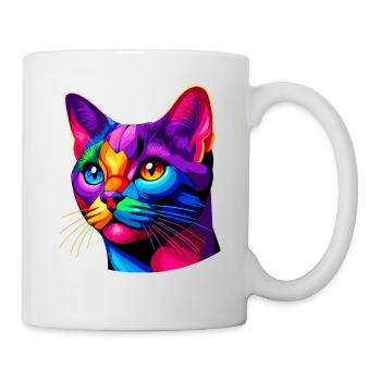 Chat Bombay Pop Art coloré - Mug blanc - blanc - Droite