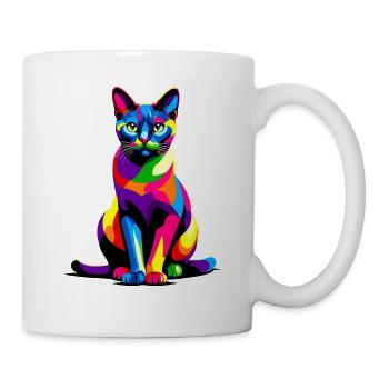 Chat Bombay Pop Art coloré - Mug blanc - blanc - Droite