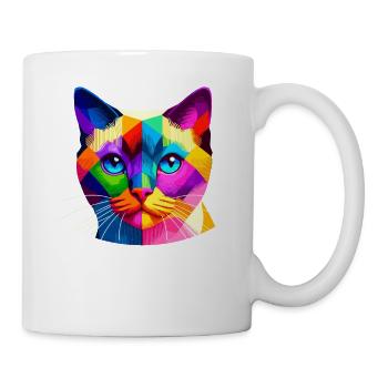 Pop Art coloré Colorpoint Shorthair - Mug blanc - blanc - Droite