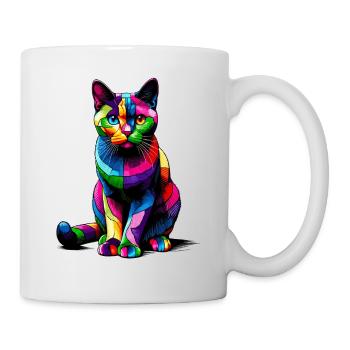 Pop Art coloré Colorpoint Shorthair - Mug blanc - blanc - Droite
