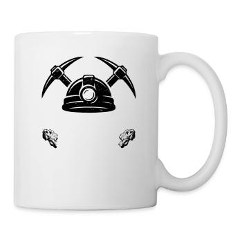 Posez-moi des questions sur le mineur de pioche des mines de charbon - Mug blanc - blanc - Droite
