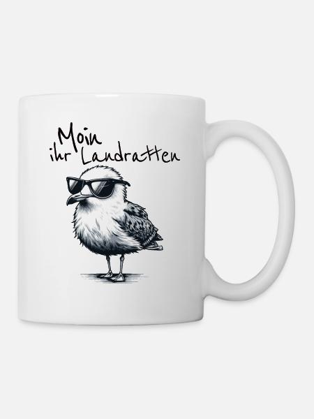 Moin you landlubbers Drôle de mouette Dicton - Mug blanc - blanc