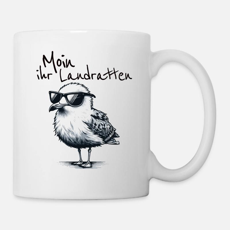 Moin you landlubbers Drôle de mouette Dicton - Mug blanc - blanc