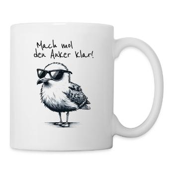 Mach mol den Anker klar Coole Seemöwe Spruch - Mug blanc - blanc - Droite