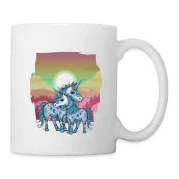 Einhörner Einhorn Schamane Natur Wald indianisch - Tasse - Weiß - Rechts