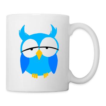 Blue Boys Eule Cartoon Nächtliche Raubvögel Liebe - Tasse - Weiß - Rechts