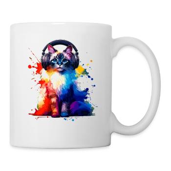Splash Art Casque Balinais Chat à poil long - Mug blanc - blanc - Droite