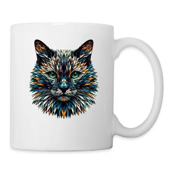 Polygone Art Bombay Chat - Mug blanc - blanc - Droite